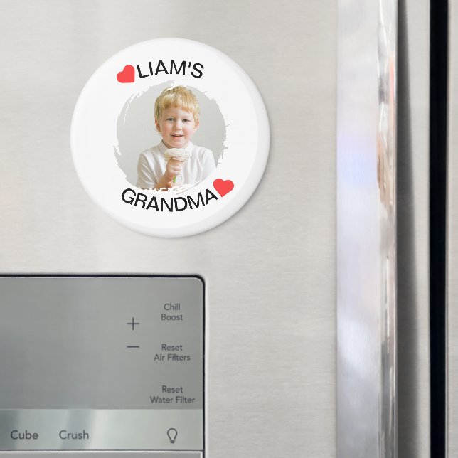 Personlig Grandma Magnet | Child Ansikte Photo (In Situ (Fridge))