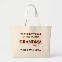 Personlig Grandma Mamma Mamma-skript Jumbo Tygkasse