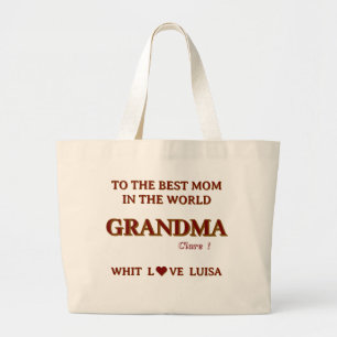 Personlig Grandma Mamma Mamma-skript Jumbo Tygkasse