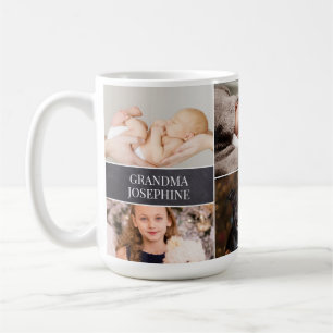 Personlig Grandma Namn Photo Collage Kaffemugg