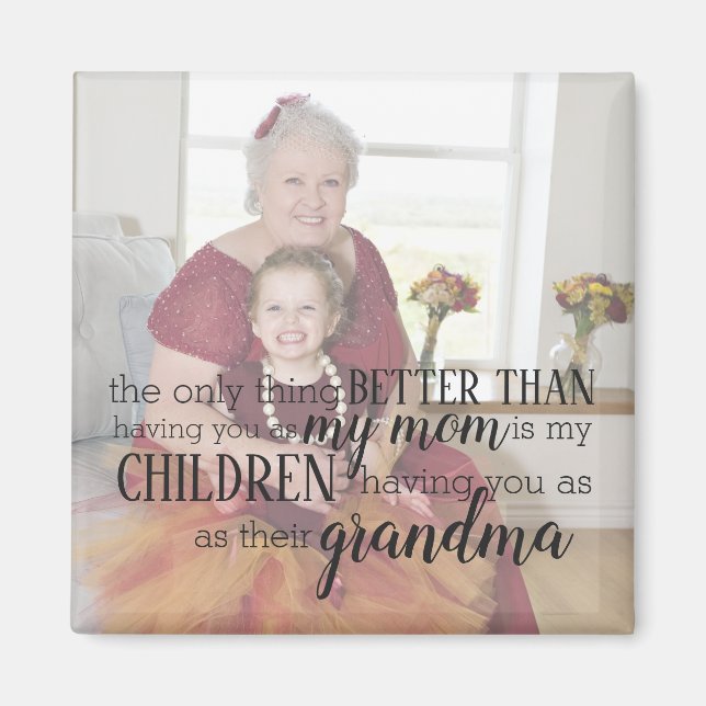 Personlig Grandma Photo Quote Magnet (Framsidan)