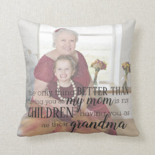 Personlig Grandma Photo Quote Pillow Kudde