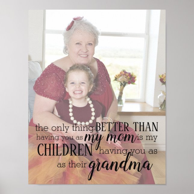 Personlig Grandma Photo Quote Poster (Framsidan)