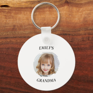 Personlig - Grandma Photo & Text Keychain Nyckelring