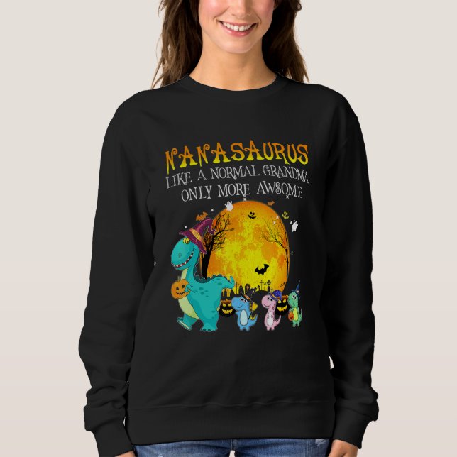 Personlig Grandma Saurus Halloween Dinosaurus C T Shirt (Framsida)