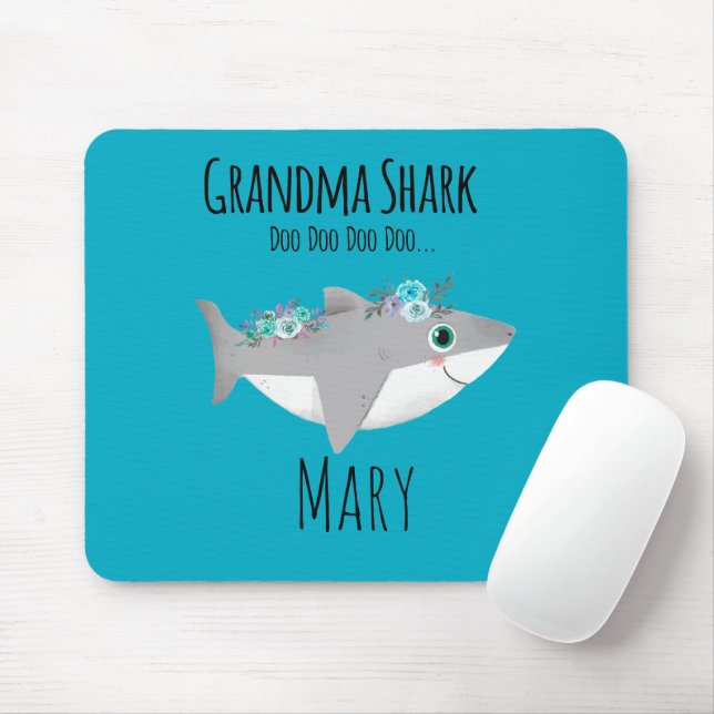 Personlig Grandma Shark Doo Doo Doo Musmatta (Med mus)