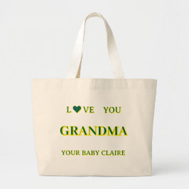 Personlig Grandma-skript Stor gult & grönt Jumbo Tygkasse