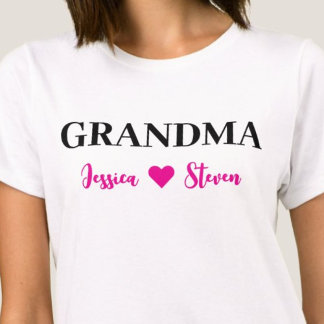 Personlig Grandma-skript T Shirt