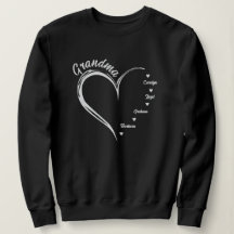 Personlig Grandma Sweatshirt, Grandma Heart