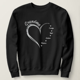 Personlig Grandma Sweatshirt, Grandma Heart T Shirt