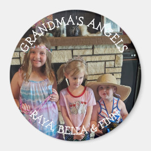 Personlig Grandmas Änglar Photo Magnet