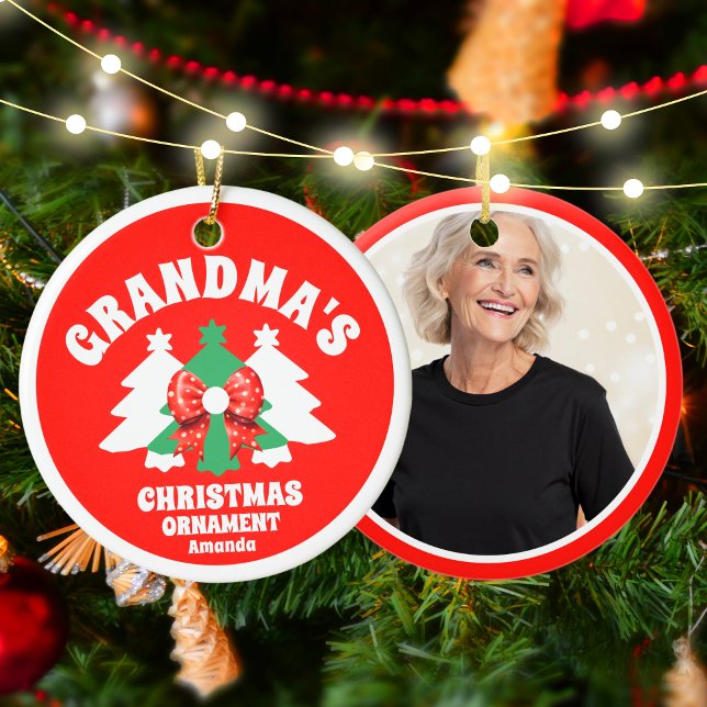 Personlig Grandmas Foto Julgran Julgransprydnad Keramik (Skapare uppladdad)