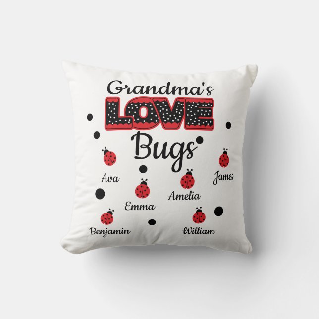 Personlig Grandmas Kärlek Kryp Kudde (Framsida)