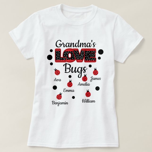 Personlig Grandmas Kärlek Kryp T-Shirt (Design framsida)