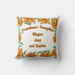 Personlig Grandmas Pumpkins Halloween Pillow Kudde