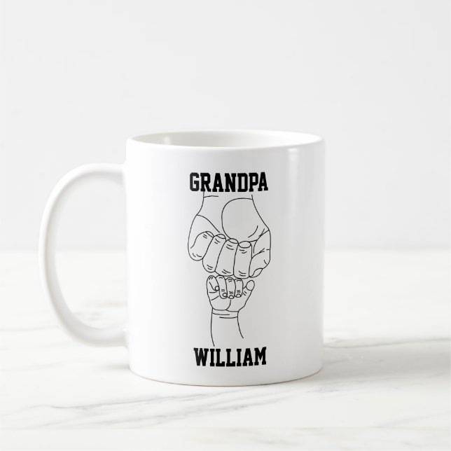 Personlig Grandpa Anpassningsbar Grandfather Gift Kaffemugg (Vänster)