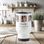 Personlig Grandpa | Anpassningsbar Photo Gift Resemugg<br><div class="desc">Överraskande farfar med en tänksam och praktisk gåva som han kommer att ta hand om varje dag! Den här resemuggen i personligen innehåller upp till tre foton av hans favoritfilm barnbarn och den kärleksfulla frasen "morfar, du är vår favorit". Med sin eleganta design och sitt spillsäkra lock är det perfekten...</div>
