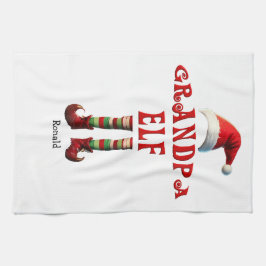 Personlig Grandpa Elf jul Kitchen Towel Kökshandduk