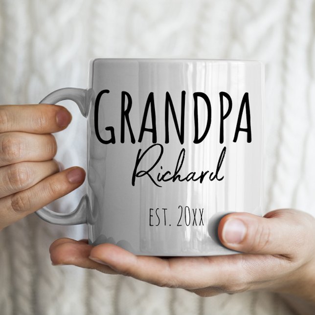 Personlig Grandpa & Est. År Kaffemugg (Skapare uppladdad)