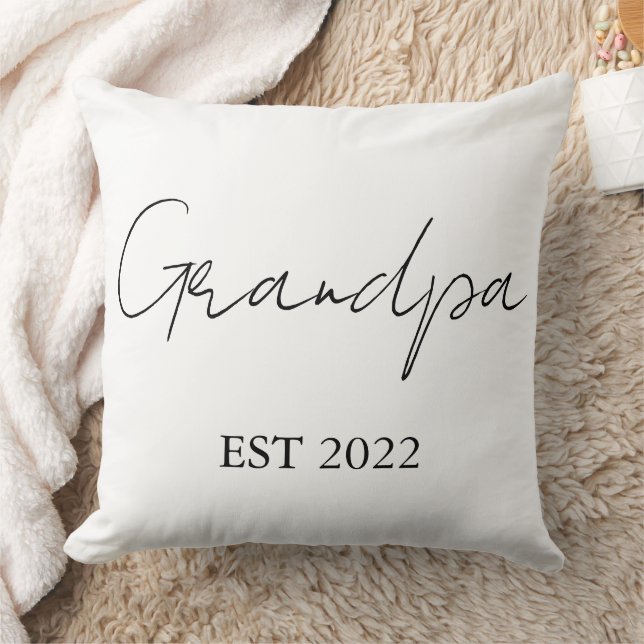 Personlig "Grandpa Est. [År]" - Kudde (Filt)
