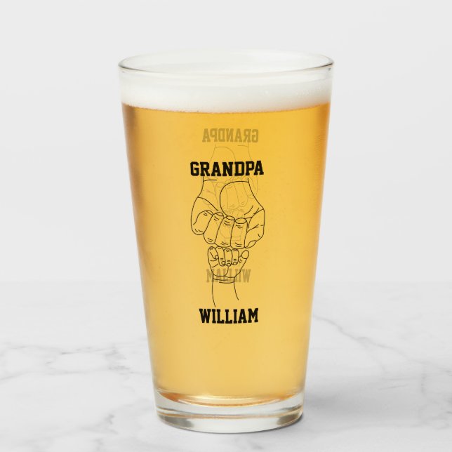 Personlig Grandpa Grandchild Gift Grandfather Glaskopp (Framsida fylld)