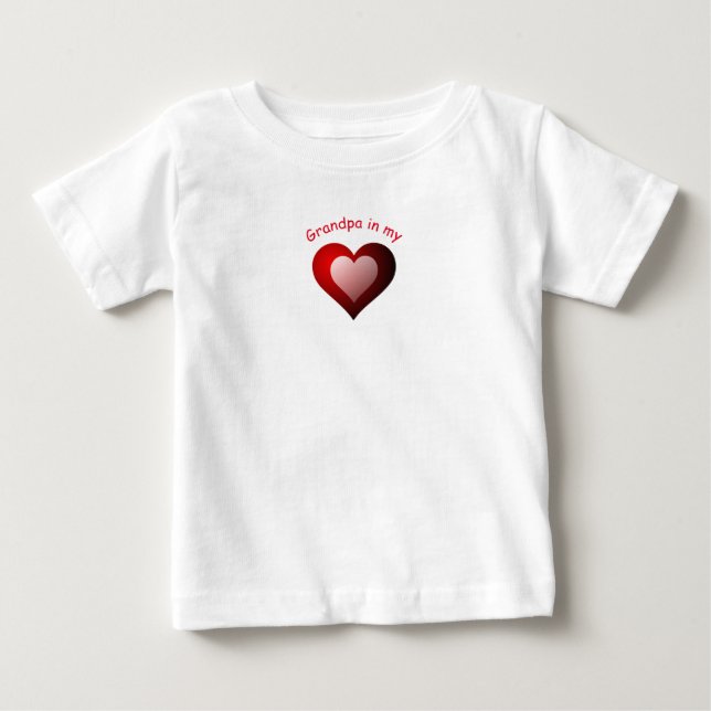 Personlig Grandpa i mitt hjärta T Shirt (Framsida)