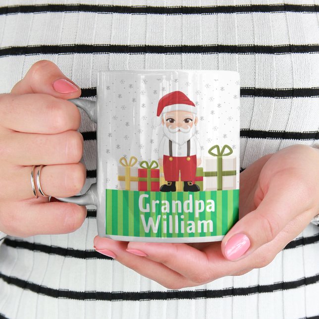 Personlig Grandpa jul Gift Snowy Helgdag Kaffemugg (Skapare uppladdad)