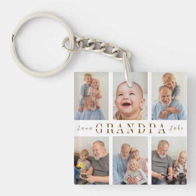 Personlig Grandpa Keychain Gift (Framsidan)