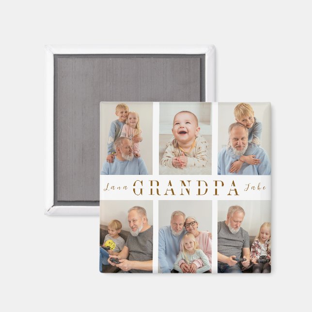 Personlig Grandpa Magnet | Grandföräldrar Day (Front/Back)