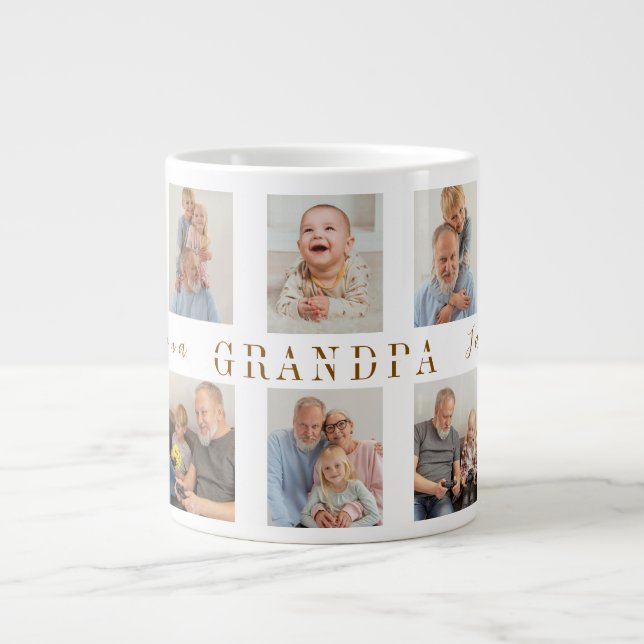 Personlig Grandpa Mugg | Anpassningsbar Foton Jumbo Mugg (Framsidan)