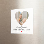 Personlig Grandpa Photo | Bästa morfar någonsin Magnet<br><div class="desc">Firar morfar varje gång han öppnar kylen! Den här personligen har en fyrkantig fotomagnet med ett hjärtformat ram med ditt favoritminne och ord Best Grandpa nånsin - allt på en vit bakgrund med en ljuspunkt med en ljukröd hjärtaccent. Perfekt för Far dag, födelsedagar, eller bara för att denna magnet gör...</div>