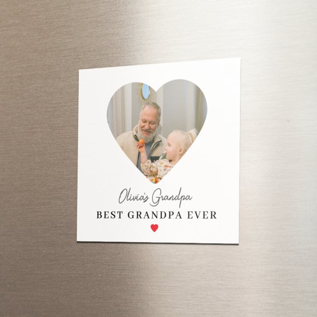 Personlig Grandpa Photo | Bästa morfar någonsin Magnet (Skapare uppladdad)