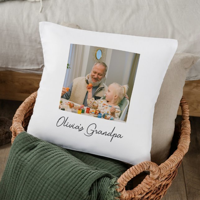 Personlig Grandpa Photo Gift Kudde (Skapare uppladdad)