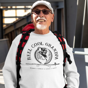 Personlig Grandpa Reel Coola Fishing Lång Ärmad Tröja