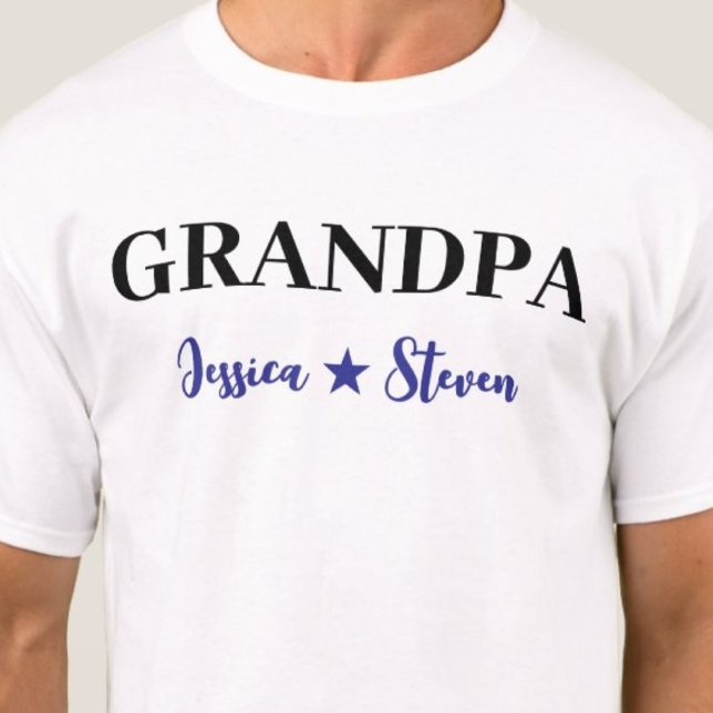 Personlig Grandpa Script T Shirt (Personalized Grandpa Script T-Shirt)