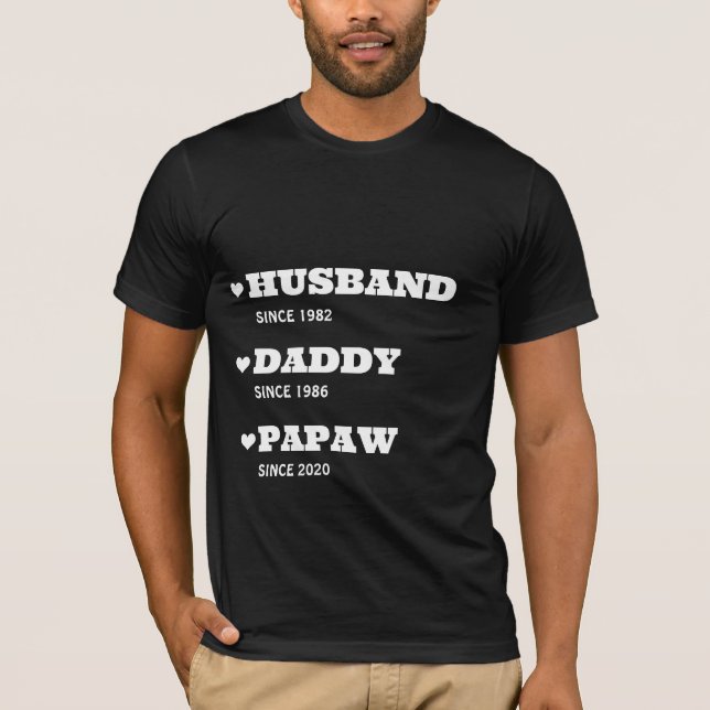 Personlig Grandpa Shirt med Data T (Framsida)