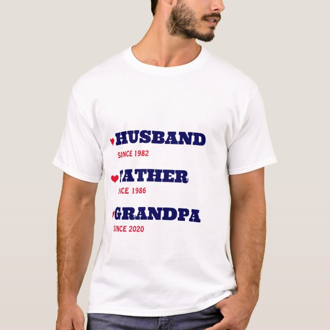 Personlig Grandpa Shirt med Data T Shirt (Framsida)
