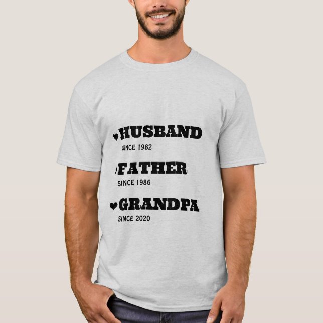 Personlig Grandpa Shirt med Data T Shirt (Framsida)