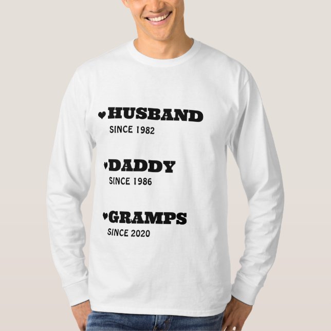 Personlig Grandpa Shirt med Data T Shirt (Framsida)