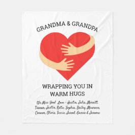 Personlig Grandparent Gift från Barnbarn Hugs Fleecefilt