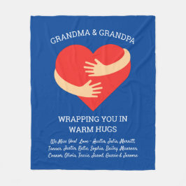 Personlig Grandparent Gift från Barnbarn Hugs Fleecefilt