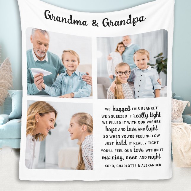 Personlig Grandparent Quote Photo Collage Fleecefilt (Skapare uppladdad)