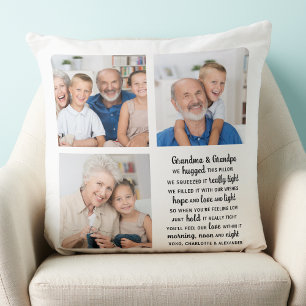 Personlig Grandparent Quote Photo Collage Kudde