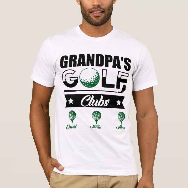 Personlig Grandpas golfklubb T Shirt (Framsida)
