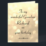 Personlig Grandson Birthday Kort<br><div class="desc">Snyggt personlig Birthday Greeting Card för morson.</div>