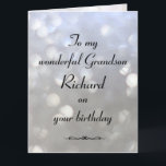 Personlig Grandson Birthday Kort<br><div class="desc">Snyggt personlig Birthday Greeting Card for Grandson</div>