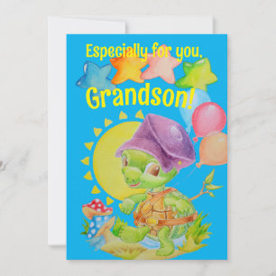 Personlig Grandsons födelsedagshälsningskort Julkort
