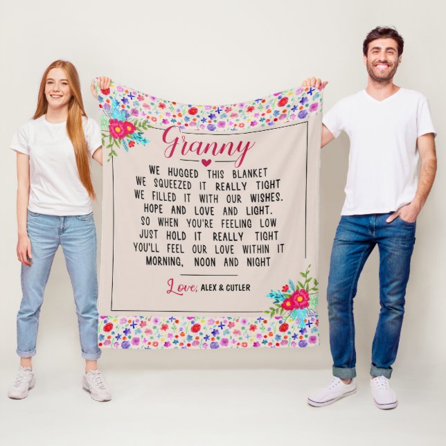 Personlig Granny Blanket Granny... Vi hånade det h Fleecefilt (På plats)