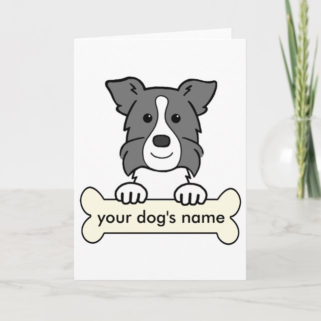 Personlig Gräns Collie Anteckningskort (Framsida)