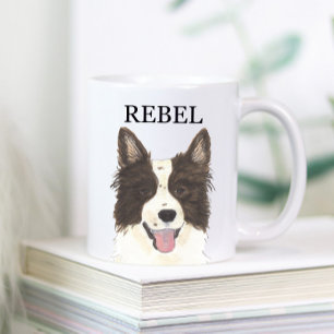 Personlig Gräns Collie Beverage Coaster Kaffemugg